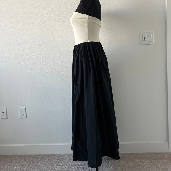 J Crew Strapless Mixy Dress Small Natural And Black Pockets Flaw - Picture 4 of 14